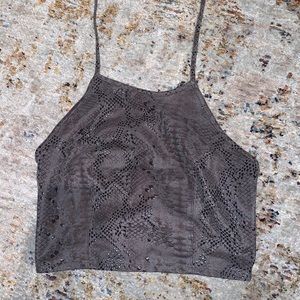 Guess snake skin cropped shirt that ties in the back